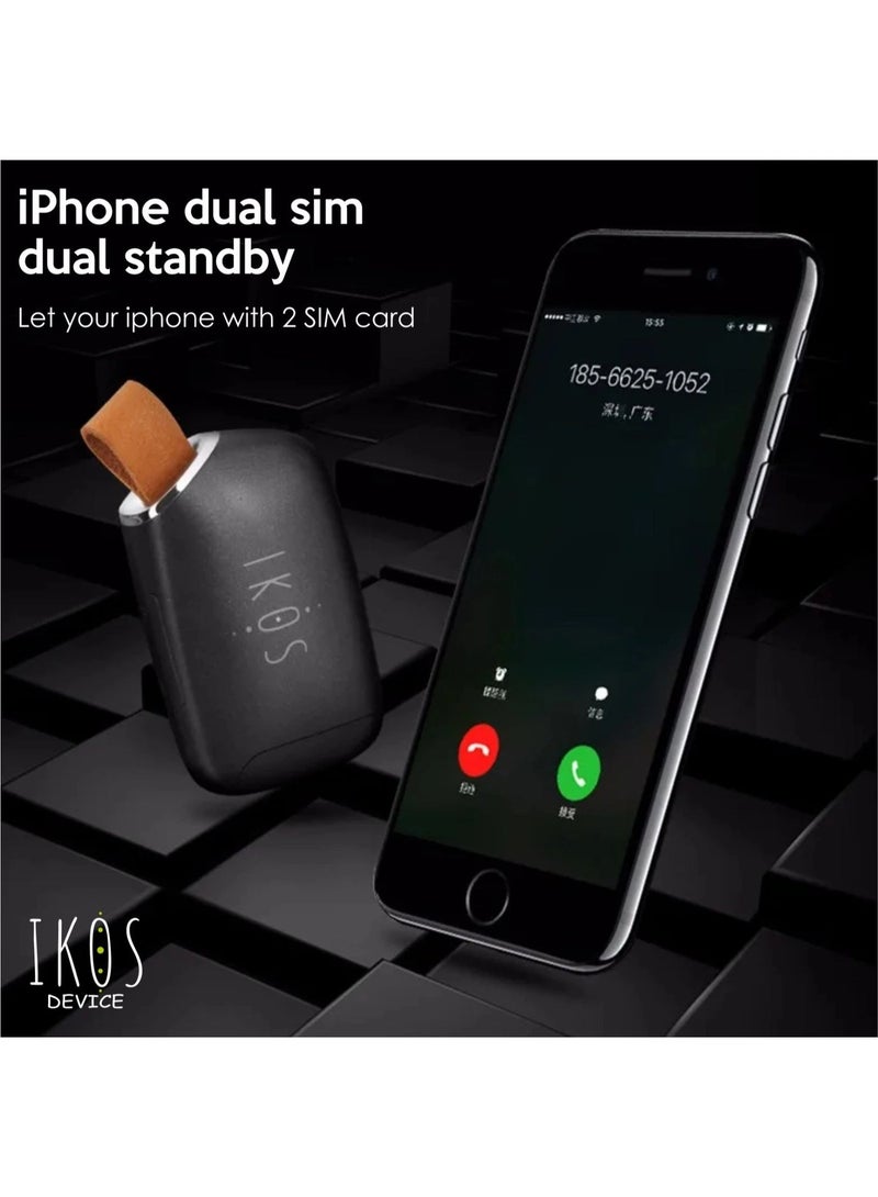 إيكوس K1S محول شريحة SIM بلوتوث لأجهزة ايفون وايباد – يعمل مع أجهزة iOS المقفلة، شريحة Nano SIM، مكالمات ورسائل SMS عبر GSM فقط، بدون بيانات إنترنت، خط هاتف ثانوي لنظام iOS - Image 4